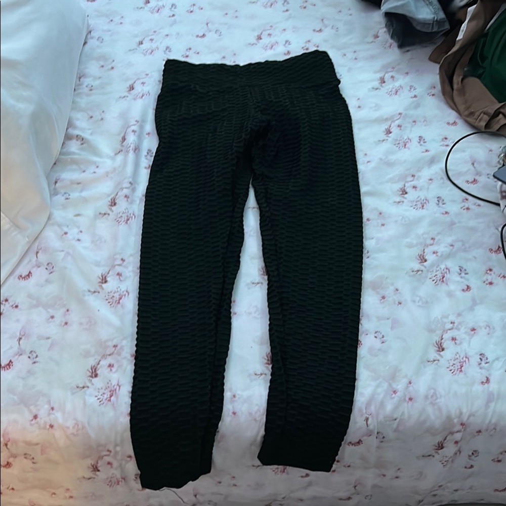 Black Textured Bottoms